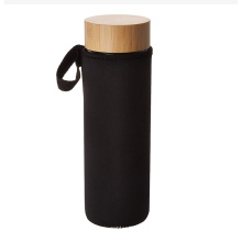 Экологичная стеклянная бутылка для заварки чая с бамбуковой крышкой
